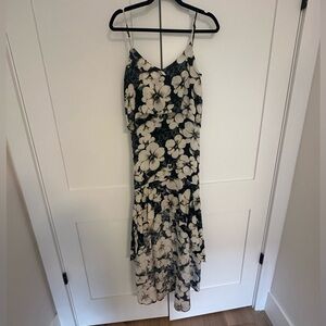 INTERMIX Floral Silk High-Low Sundress